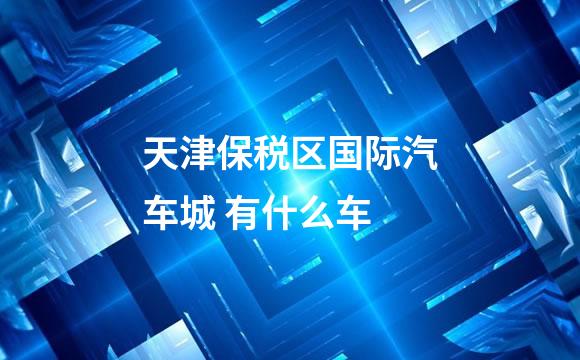 天津保税区国际汽车城 有什么车